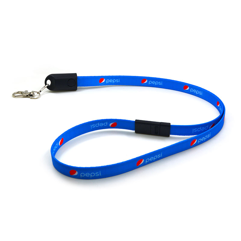 90cm Custom 2-in-1 Charging Cable Lanyard With Easy Breakaway