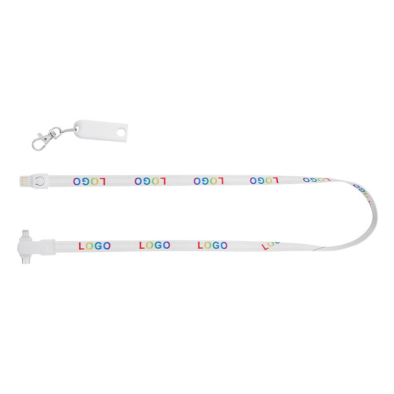 Plastic Colourful 3 In 1 Lanyard USB Charging Cable 90cm Wholesale