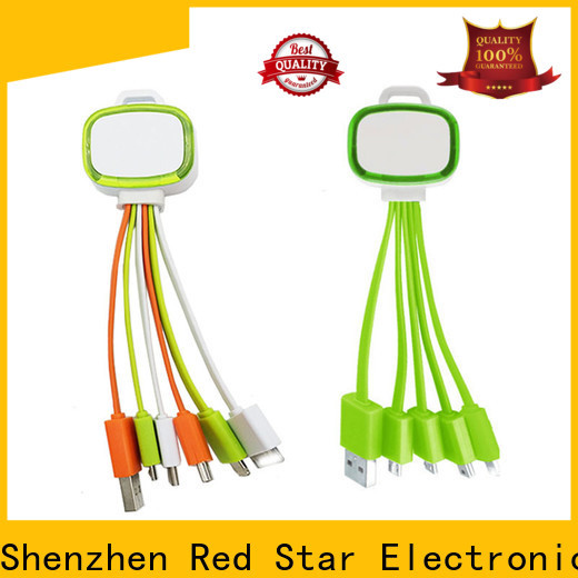 Red Star multiple pin mobile charger with custom logo for business