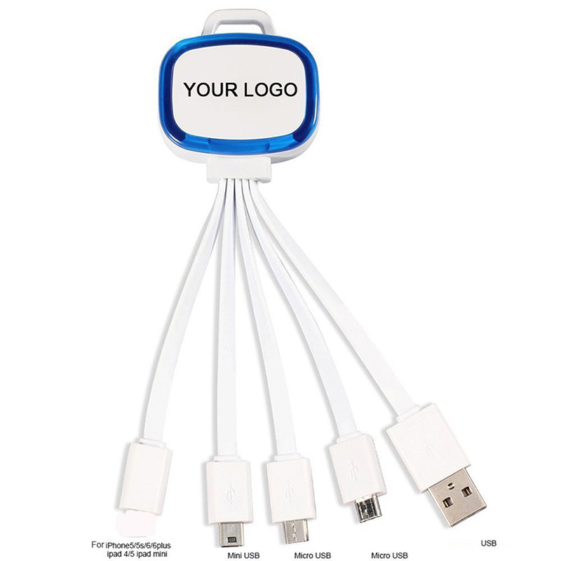 Wholesale Colorful 5 in 1 Multi LED Charging Cable