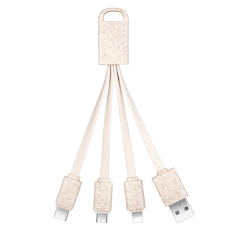 Wheat Straw Eco-friendly Multi Cable Type C Android Lightning