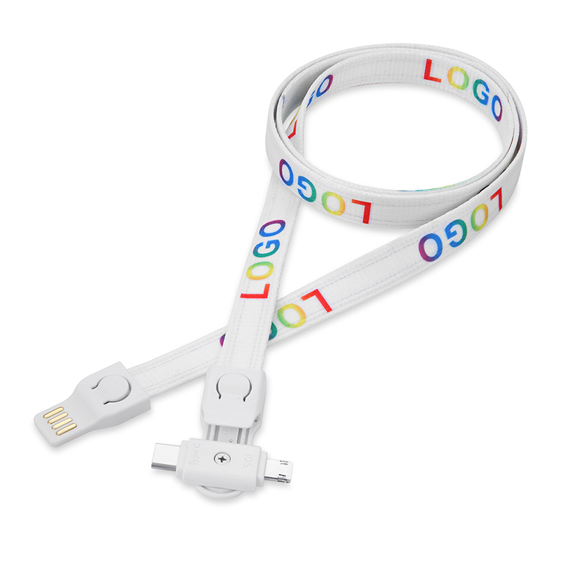 Custom Logo 3 in 1 Lanyard Cable for Mobile Phone