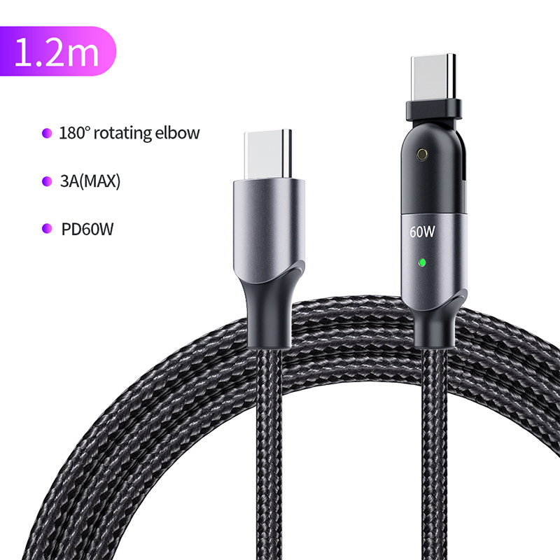 3A Fast Charge Rotating Elbow USB TO Type C Data Cable
