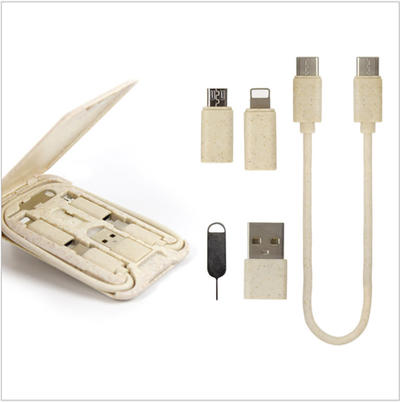 Custom Wheat Straw Eco-friendly 6 In 1 Charging Cable Wholesale