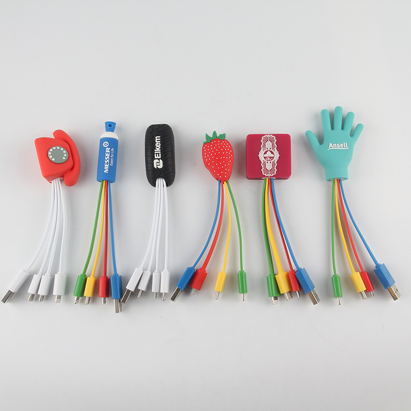 Multiple Custom PVC Head Charging Cable for Mobile Phone