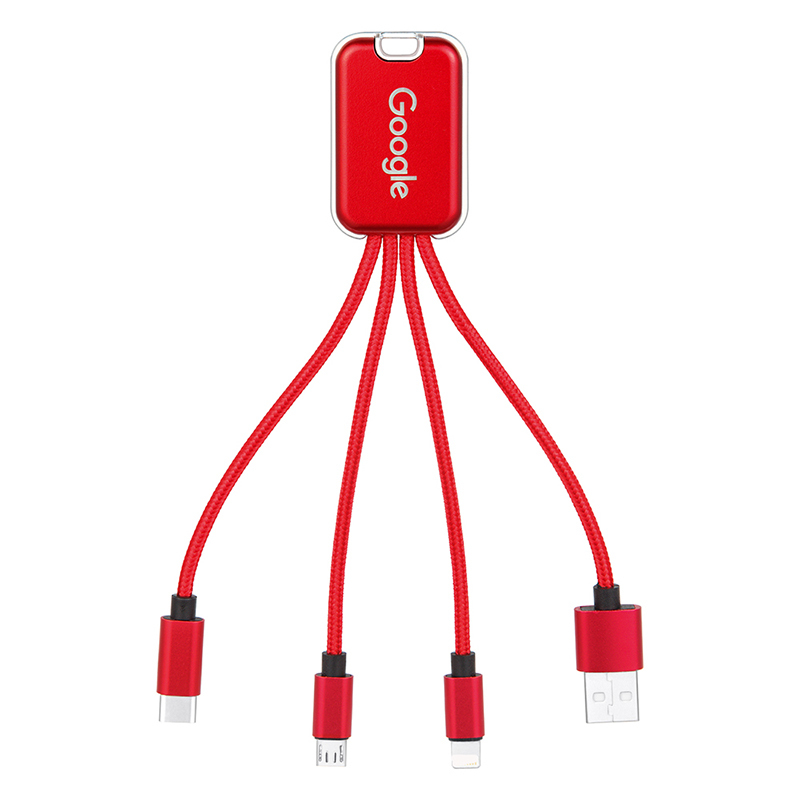 4 in 1 Multi-functional LED Light Braided Cable