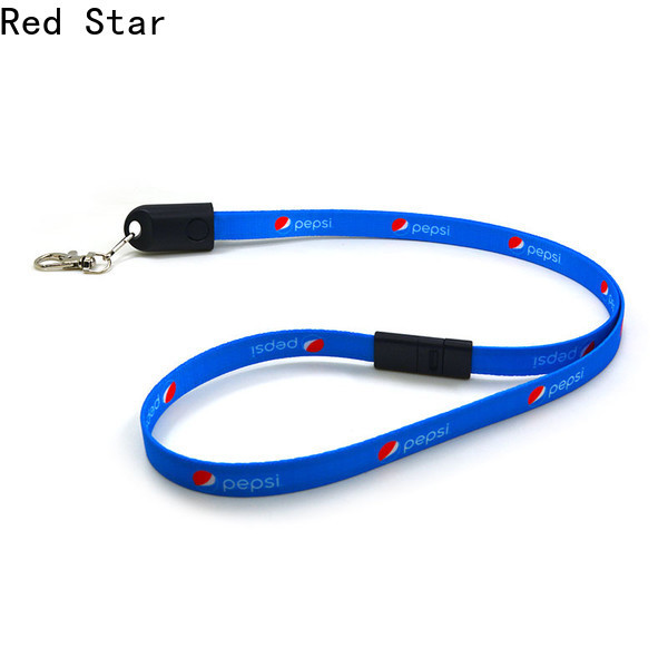 Red Star latest lanyard charger cable with safety lock for business