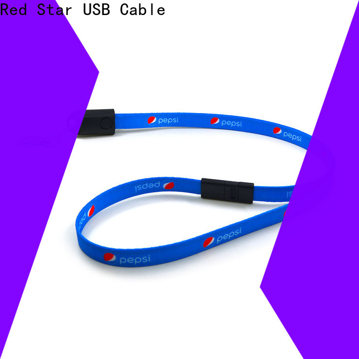 colourful lanyard charger cable with custom logo for phone